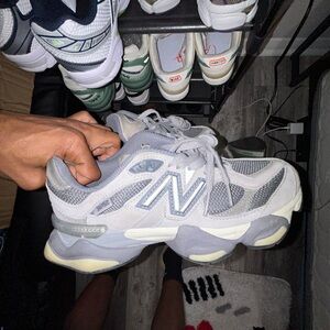 New Balance Light Gray and White Athletic Shoes